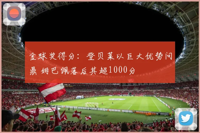 金球奖得分：登贝莱以巨大优势问鼎 姆巴佩落后其超1000分